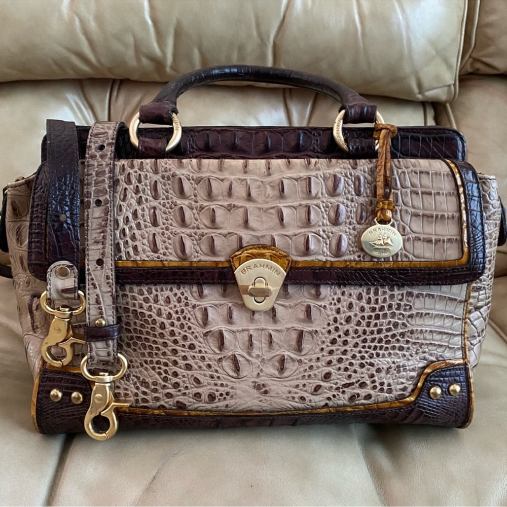 Gorgeous Brahmin Annabelle Tricolor Satchel w/Strap